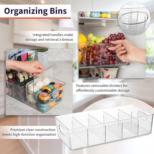 ClearSpace Pantry Storage Bins with Removable Dividers, XL, 2 Pack
