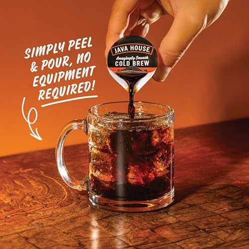 Java House Cold Brew Coffee Concentrate Single Serve Liquid Pods, Sumatran, 12 Count