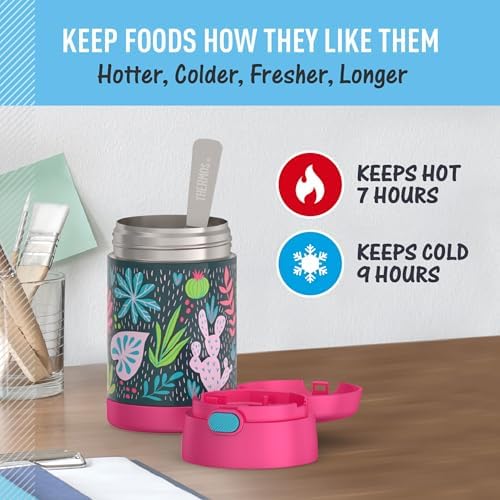 THERMOS FUNTAINER Food Jar with Spoon, 16oz, Tropical Foliage