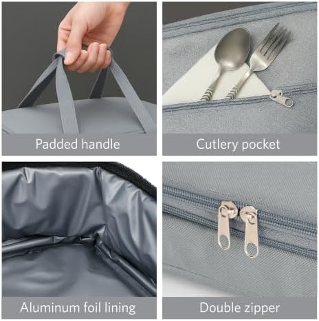 Glad Cook & Take Set - Glass Baking Dishes with Lids, Insulated Carrier, and Cold Packs - Easily Transport Hot/Cold Casseroles - Borosilicate Glass Bakeware with Zippered Tote Bag