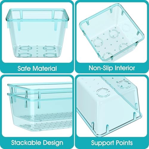 13 PCS Plastic Drawer Organizers Set, 4 Size Desk Drawer Organizer Trays