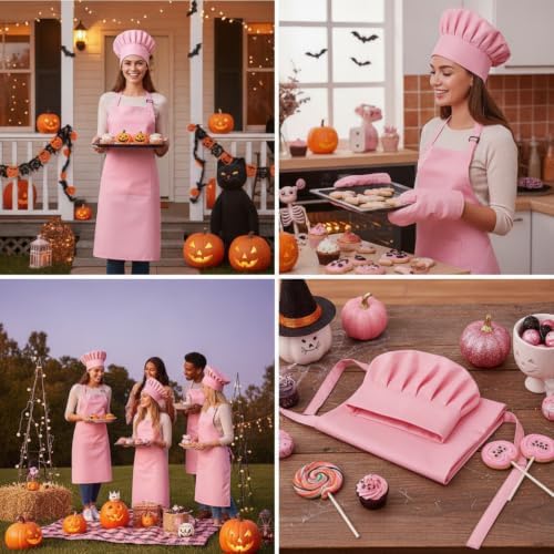 SATINIOR 2 Sets Chef Hats and Aprons, Cotton
