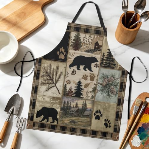Giwawa Apron Unisex Resistant 33 x 28 inches with 2 Pockets Cooking Kitchen Aprons Suitable for BBQ Grill Drawing Haircut