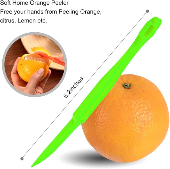 Soft Home Premium Plastic Orange Peeler Lemon Citrus Peel Cutter Vegetable - Image 2
