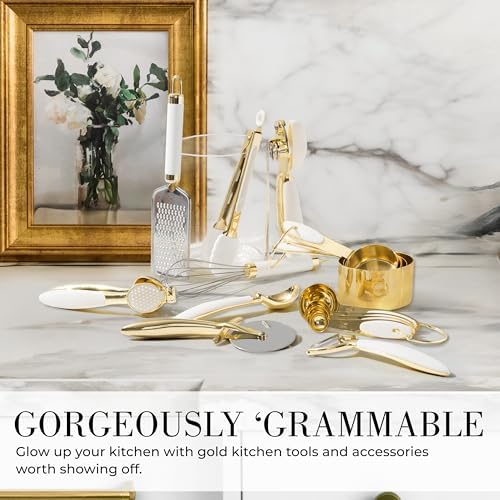 Styled Settings White & Gold Cooking Utensils Set, 8-Piece