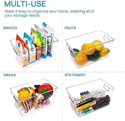 Vtopmart 2 Pack Clear Storage Bins, Pantry Cabinet Organizer Bins, Medium