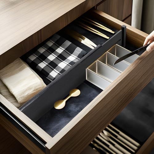 Utoplike Bamboo Drawer Dividers Large, 4" High Kitchen Drawers Organizers