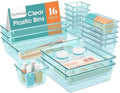 16 PCS Drawer Organizer Set, 5 Size Bathroom and kitchen organizer Trays