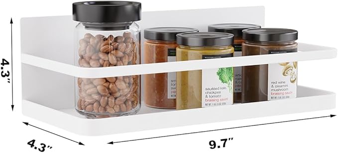 Magnetic Spice Rack Single Tier Refrigerator spice organizer Shelf - Image 2