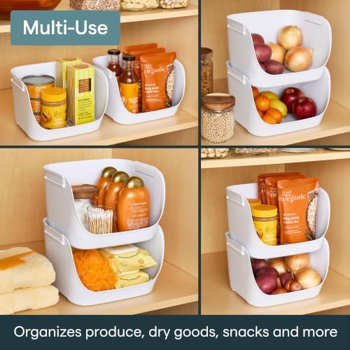 YouCopia ShelfBin Stacking Pantry Bins, 2-Pack, Stackable Storage Basket Organizers for Kitchen and Cabinet Organization