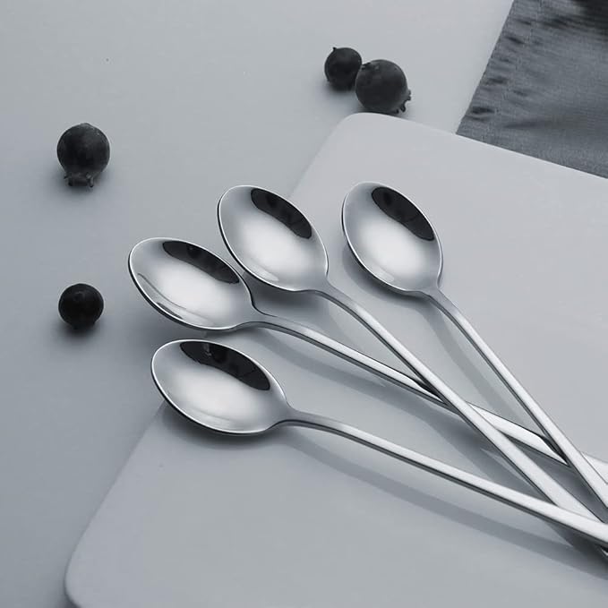 IQCWOOD Long Handle Ice Tea Spoons, 9-Inch Coffee Ice Cream Stainless Steel - Image 3