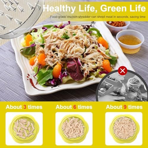 Chicken Shredder Tool Twist Large Meat Shredder with Brush&Fork, Yellow
