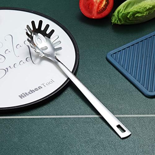 Spaghetti Spoon, Berglander Pasta Server, Stainless Steel Pasta Spoon, Pasta Fork, Noddle Fork, Heat Resistant, Dishwasher Safe, Easy to Clean