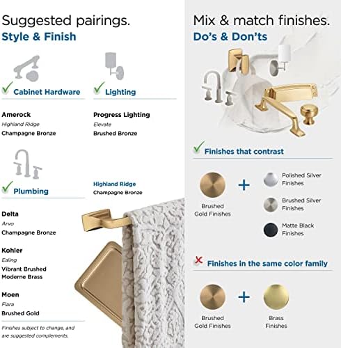 Amerock BH36011CZ | Champagne Bronze Pivoting Double Post Toilet Paper Holder | 10-5/8 in. (270 mm) Toilet Tissue Holder | Highland Ridge | Bath Tissue Holder | Bathroom Hardware | Bath Accessories