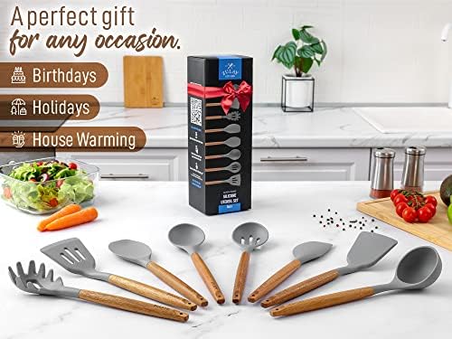 Zulay Kitchen 8 Piece Silicone Utensil Set