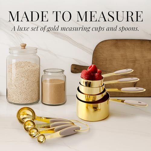 Styled Settings Gold Measuring Cups and Spoons Set, 8-Piece