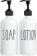 MOMEEMO White Soap Dispenser Bathroom Set, Contains Hand and Lotion Dispenser by MOMEEMO