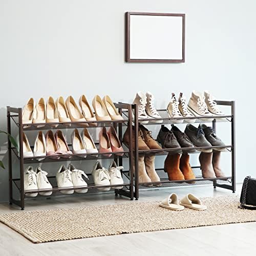 SONGMICS Metal Shoe Rack, 6-Tier Shoe Orgainzer, Holds 18-24 Pairs