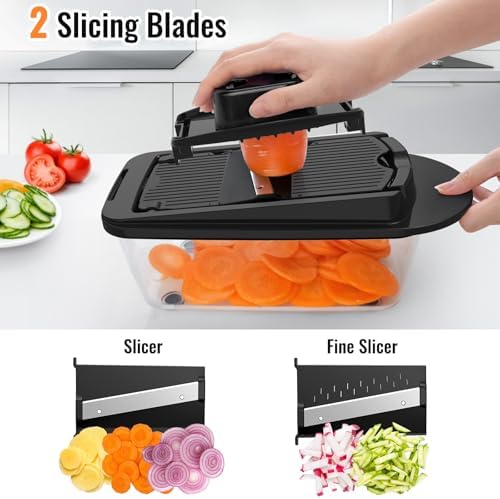8-Blade Cook Tool & Gadget Sets, Egg Slicer Chopper Grater Set, Black