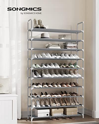 SONGMICS Shoe Rack, 10-Tier Shoe Shelf, Shoe Storage Organizer