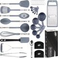 Kitchen Utensils Set 35 PCS Cooking Utensils Set, Nonstick and Heat Resistant Nylon Stainless Steel Silicone Spatula Set - Kitchen Gadgets Home Essentials Kitchen Accessories, Apartment Must Haves