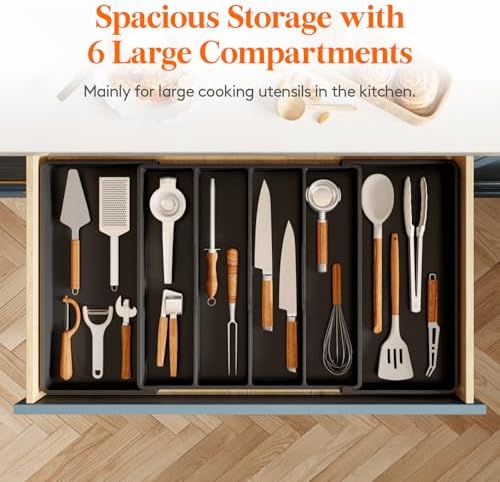 Lifewit Utensil Organizer for Kitchen Drawers, Expandable Utensil Tray