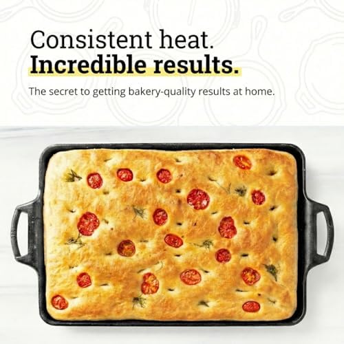 Lodge Pre-Seasoned Cast Iron Baking Pan, Rectangular, 15.5 x 10.5 Inches
