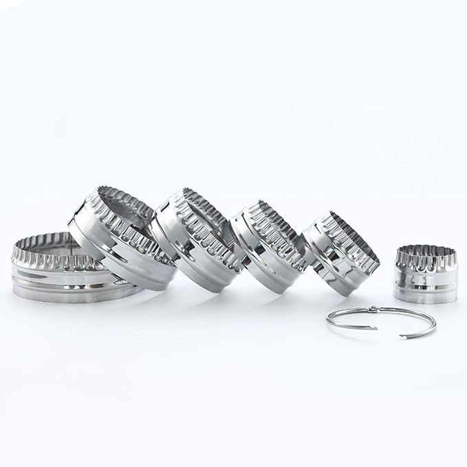 Fluted Cookie Cutters- Round Biscuit Cutters Set of 6 Pieces, Double Sided - Image 4