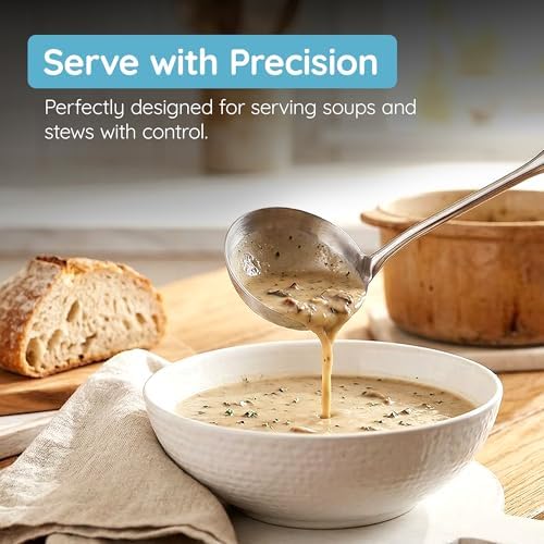 Millvado Soup Ladle Stainless Steel, Serving & Cooking - 15 In. Utensil