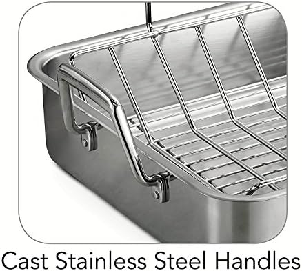 Tramontina 16.5-Inch Stainless Steel Deep Roasting Pan with Rack