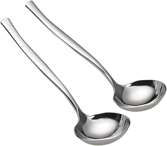 Idotry 2-Piece Stainless Steel Gravy Soup Spoon, Gravy Ladle Soup, Small Ladle by Idomy