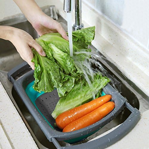 Qimh Colander collapsible, Colander Strainer Over The Sink Vegetable/Fruit - Image 5
