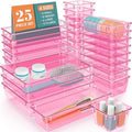 25 PCS Plastic Drawer Organizer Set, Makeup Organizers and Storage Bins