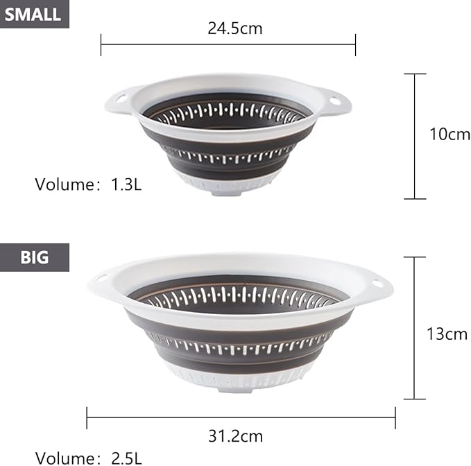 Collapsible Colander and Strainer, Silicone Strainer Colanders & Food Strainers - Image 5