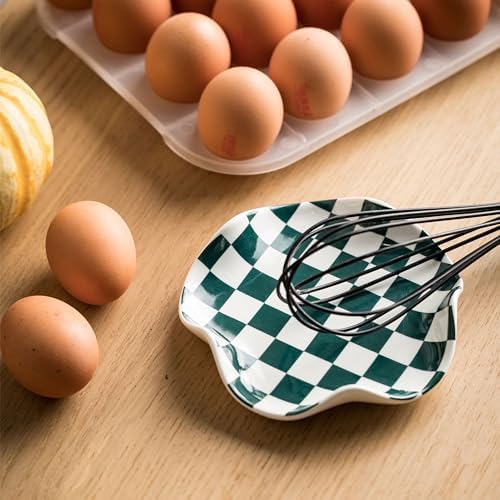 Miamolo Checkered Spoon Rest for Stove Top, Spoon Holder Keeps Area Cleaner