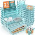 25 PCS Clear Plastic Drawer Organizer, Makeup Organizers and Storage Bins