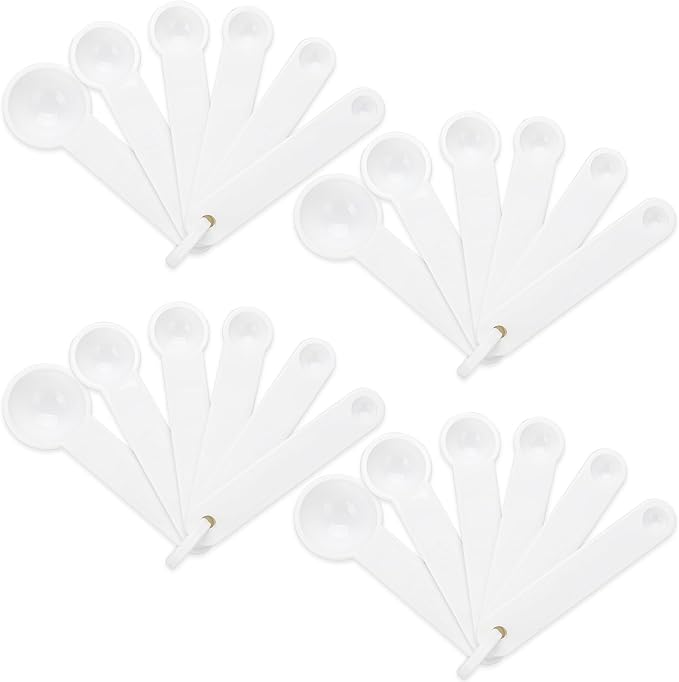 Frienda 20 Pieces White Plastic Measuring Cup Spoons by Frienda