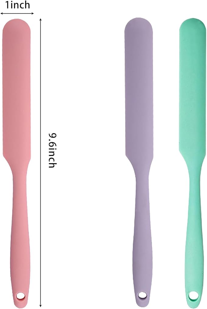 3Pcs Silicone Jar Spatula Long Handle Kitchen Spatulas - Image 6