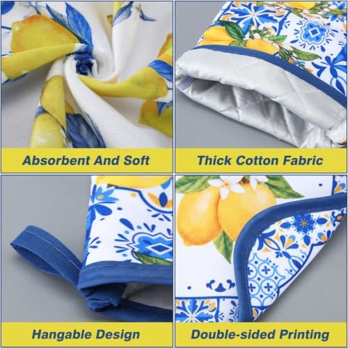 FoldTier 6 Pcs Capri Lemon Kitchen Decoration Amalfi Coast Kitchen Supplies