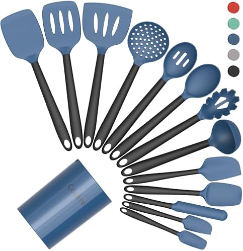 Coukre Silicone Kitchen Cooking Utensils Set, Heat Resistant, 14-Piece