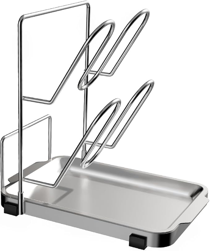 YQh pot lid holder, Two-compartment Stainless Steelcooking rack, pot lid holder by YQh