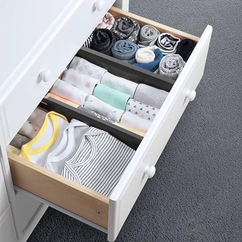 Utoplike Bamboo Kitchen Drawer Divider, Black Utensil Drawers Organizer