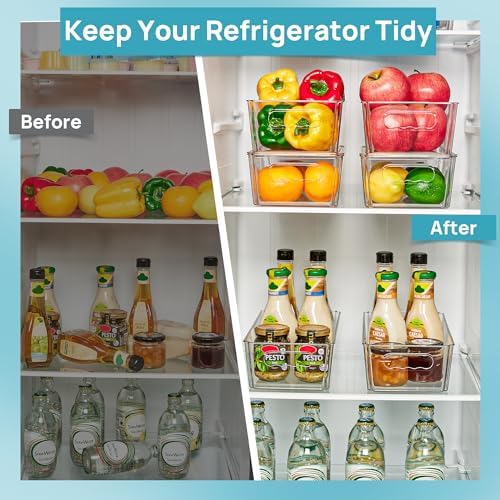 Vtopmart 2pcs Clear Stackable Storage Bins with Lids