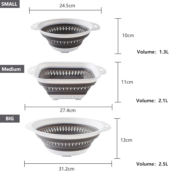Collapsible Colander and Strainer, Silicone Strainer Colanders & Food Strainers - Image 6