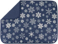 S&T INC. Dish Drying Mat, 18" x 24", XL, Blue Snowflakes