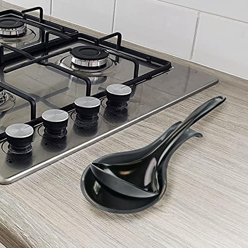 Reston Lloyd Kitchen Counter Utensil Spoon Rest, Ladles, Spaghetti Forks, & Spatulas, Durable BPA-Free Plastic – Dishwasher Safe, Décor, Space Saving Hanging Hole on Handle, Charcoal