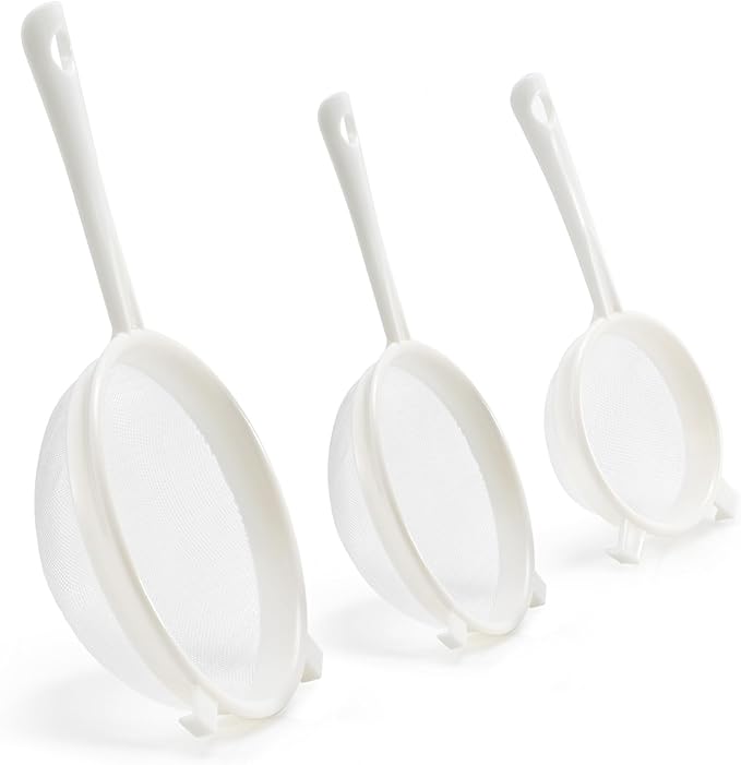 Kefir Strainer Set, 3-Size Plastic Non-Metal Sieve by Luckyiren