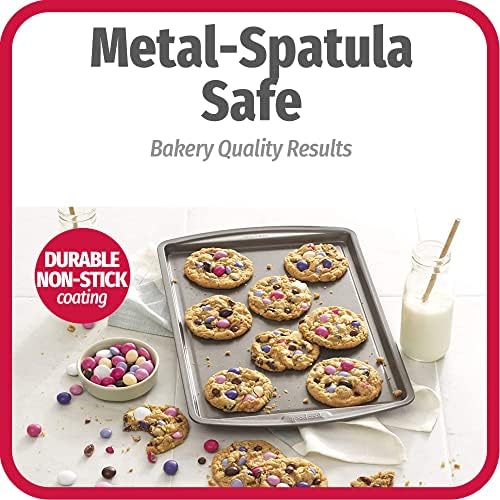 GoodCook Everyday Baking Sheet Set Nonstick Carbon Steel Standard-Sized Cookie Sheets for Even Baking, Bakeware Set Includes 3 Pans with Scratch-Resistant Finish, 13x9-Inch, Gray