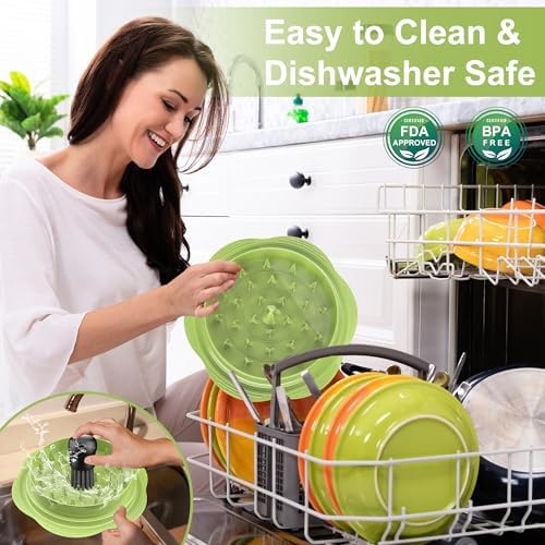 Chicken Shredder Tool Twist Large Meat Shredder with Brush&Fork, Matcha