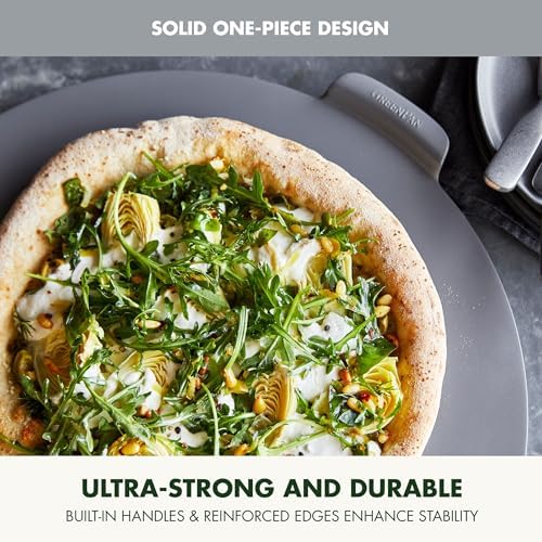 GreenPan Premiere Ovenware Healthy Ceramic Nonstick 16.5" Pizza Pan, PFAS-Free, Warp-Free Bakeware, Durable Quick Heating Baking Tray, Oven & Broiler Safe to 600F, Dishwasher Safe, Gray